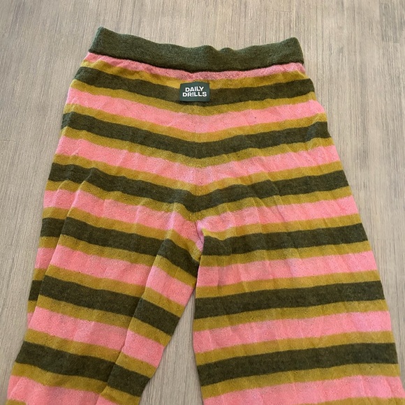 Daily Drills Pink and Olive Striped Pants - Picture 3 of 4